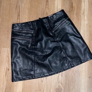 Jolt Leather Skirt
